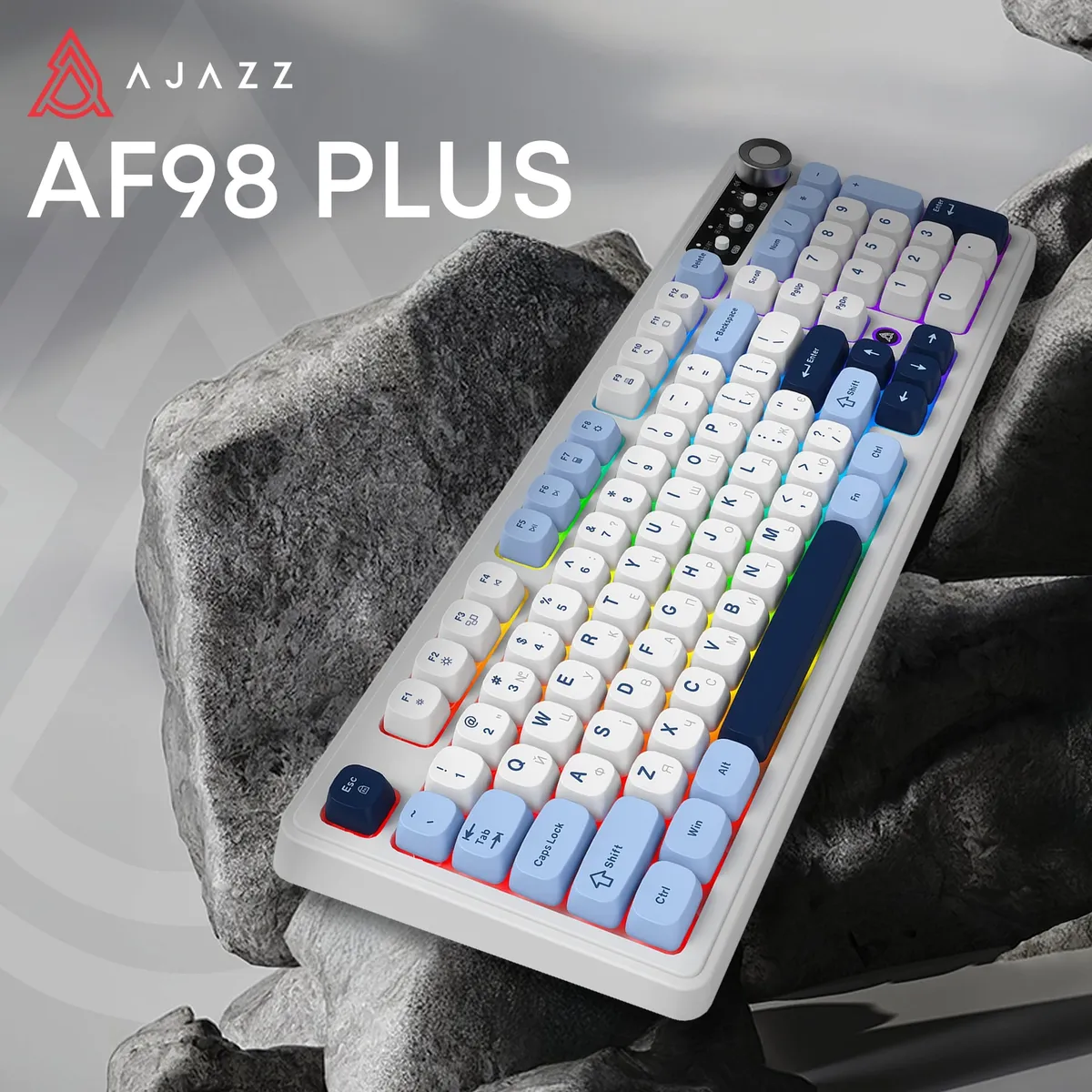 Клавіатура бездротова Ajazz AF98 Plus Glacier Blue (AF98-PLUS-GB) - мініатюра 6