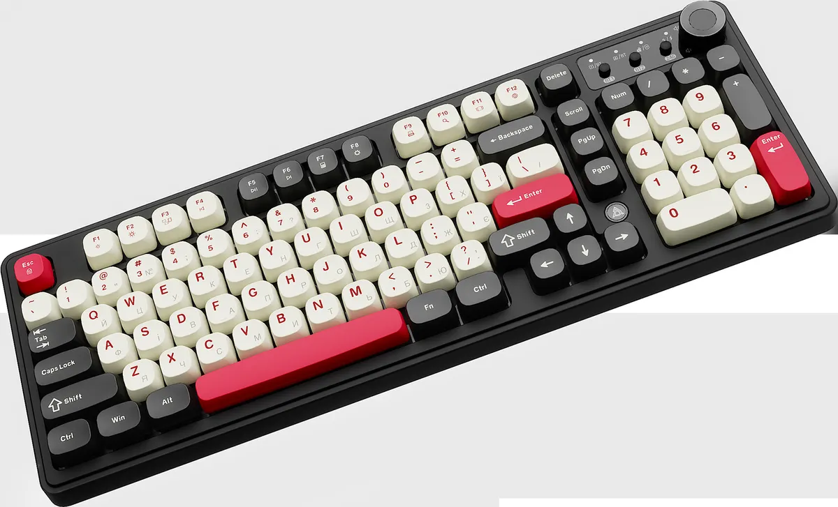 Клавіатура бездротова Ajazz AF98 Plus Black Shark Red (AF98-PLUS-BSR) - мініатюра 4