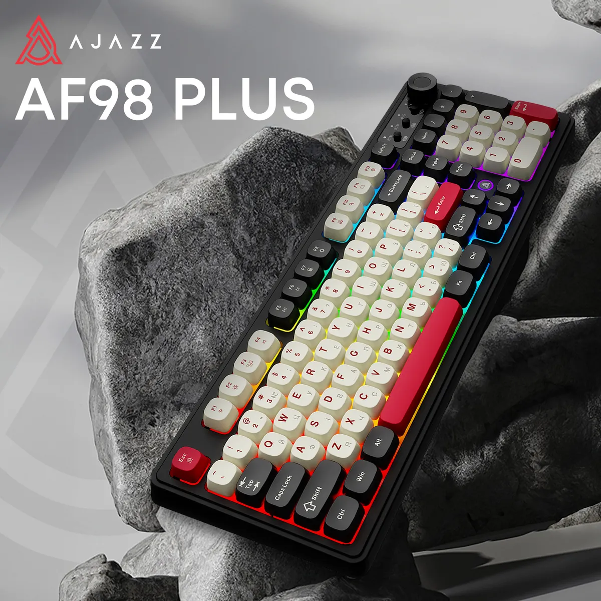 Клавіатура бездротова Ajazz AF98 Plus Black Shark Red (AF98-PLUS-BSR) - мініатюра 5