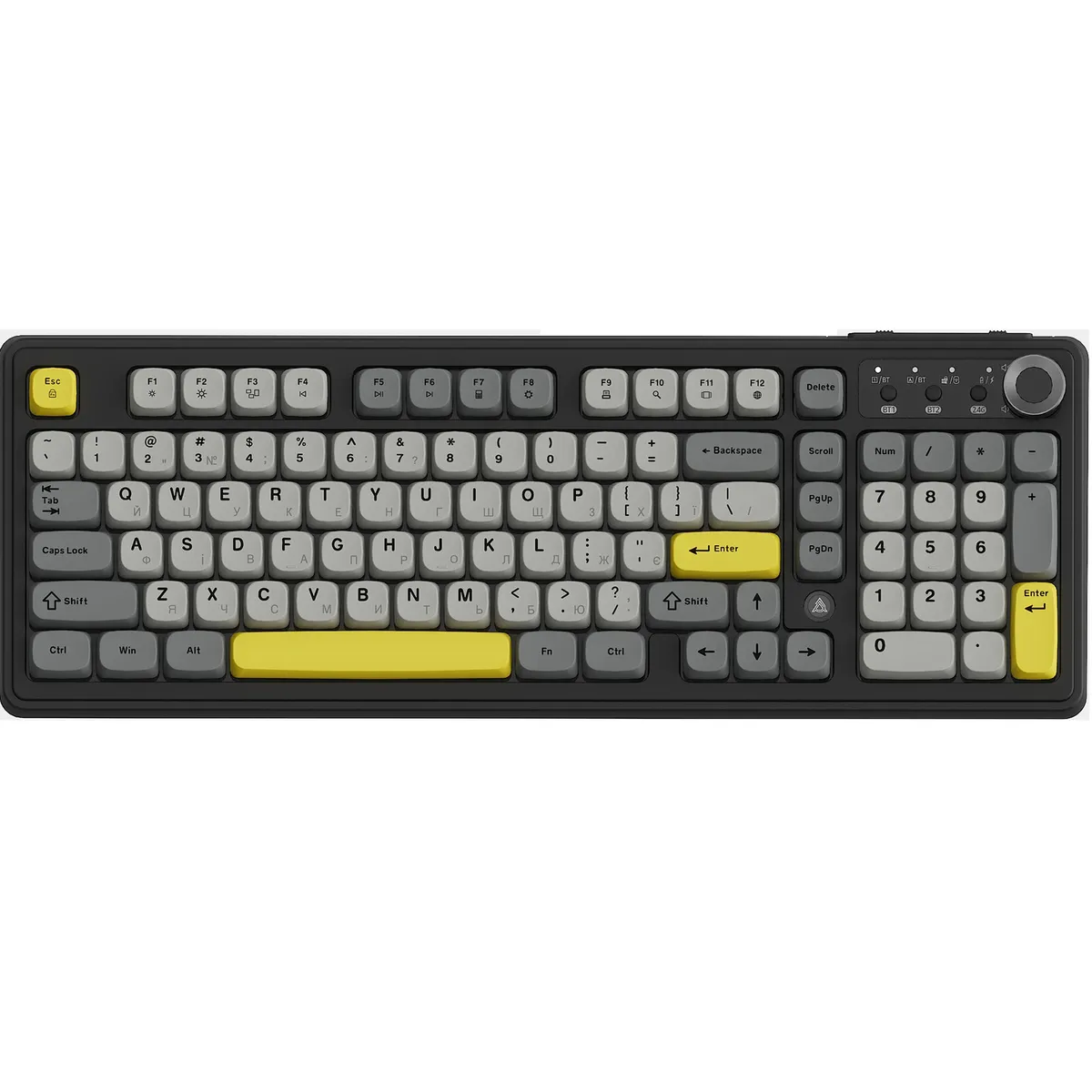 Клавіатура бездротова Ajazz AF98 Plus Black Gray Yellow (AF98-PLUS-BGY) - зображення 1