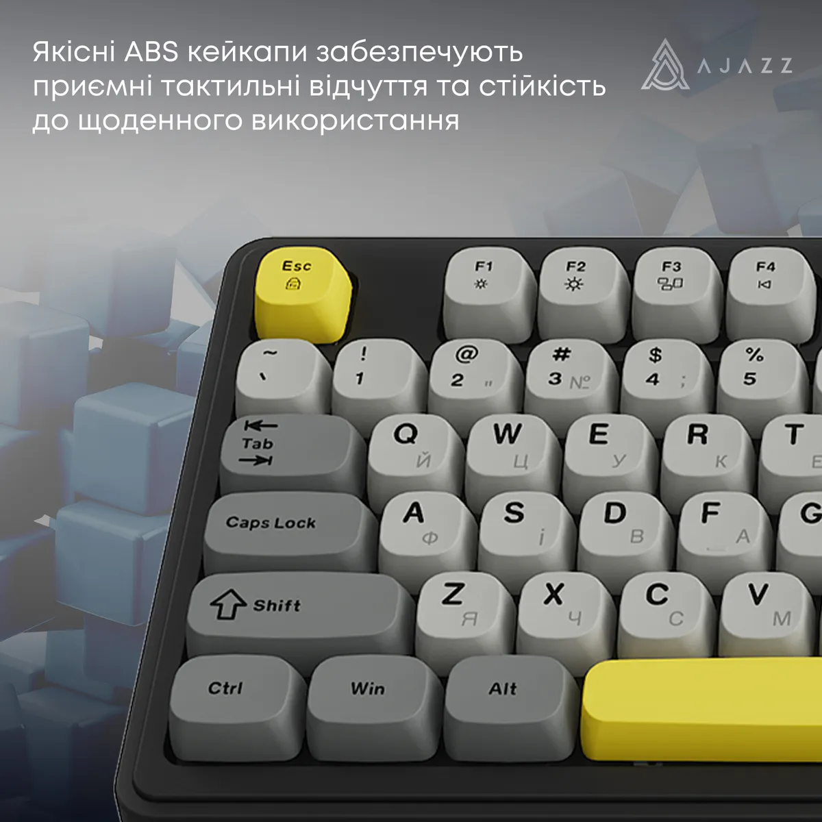 Клавіатура бездротова Ajazz AF98 Plus Black Gray Yellow (AF98-PLUS-BGY) - мініатюра 10
