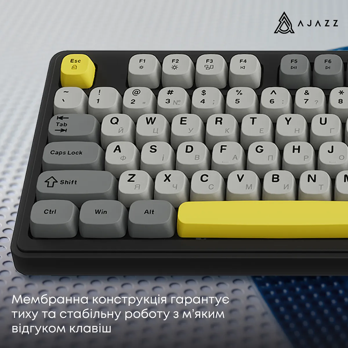 Клавіатура бездротова Ajazz AF98 Plus Black Gray Yellow (AF98-PLUS-BGY) - мініатюра 11