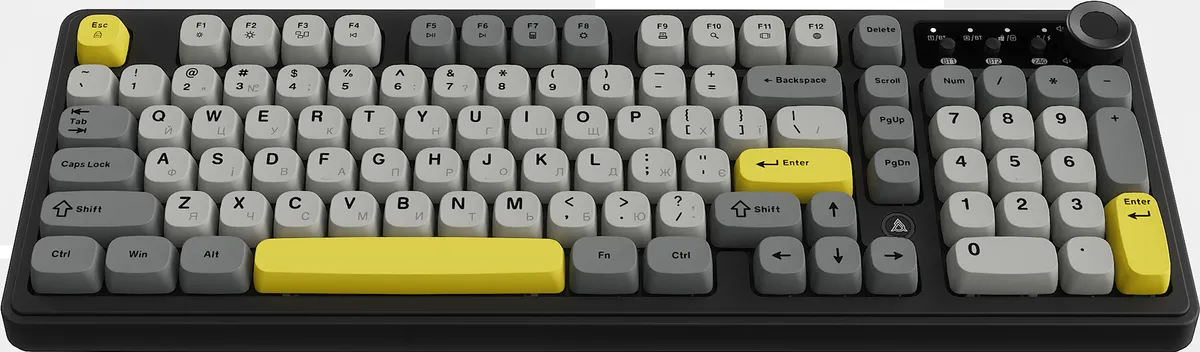 Клавіатура бездротова Ajazz AF98 Plus Black Gray Yellow (AF98-PLUS-BGY) - мініатюра 14