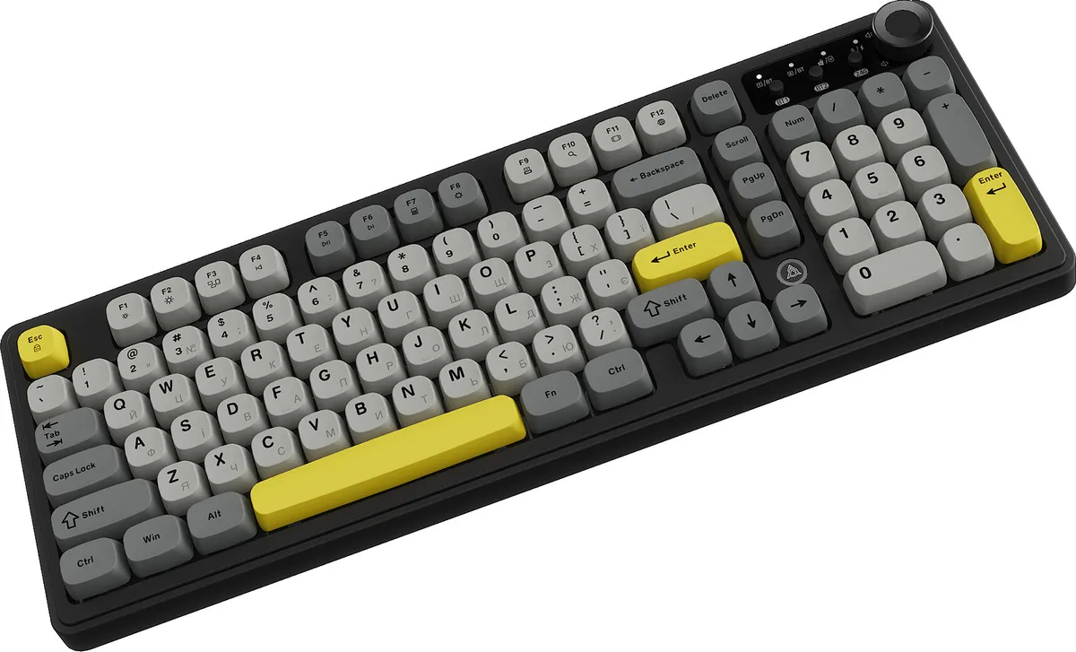Клавіатура бездротова Ajazz AF98 Plus Black Gray Yellow (AF98-PLUS-BGY) - мініатюра 15