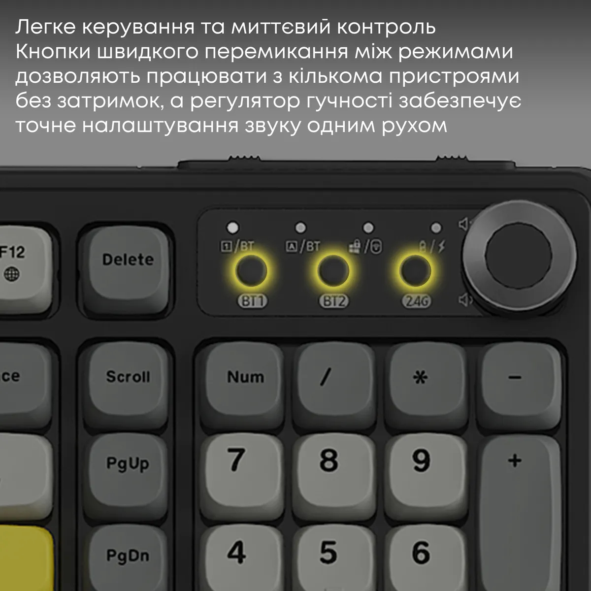 Клавіатура бездротова Ajazz AF98 Plus Black Gray Yellow (AF98-PLUS-BGY) - мініатюра 9