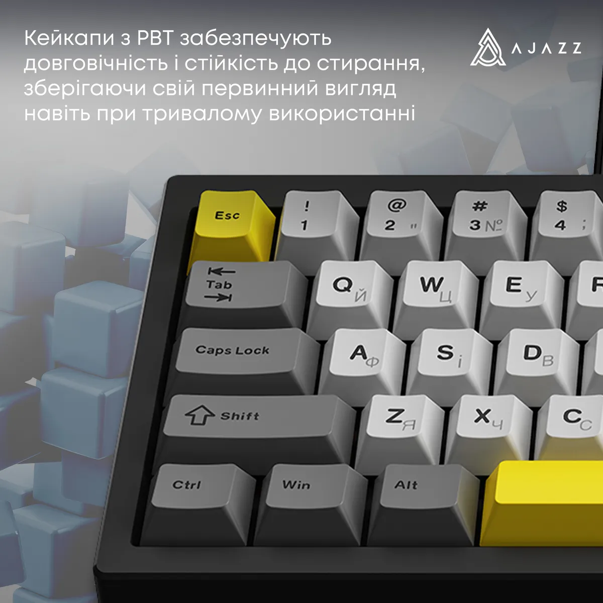 Клавіатура Ajazz AK650 Moon Yellow Switch Black USB-C (AK650-MY-GWY) - мініатюра 13