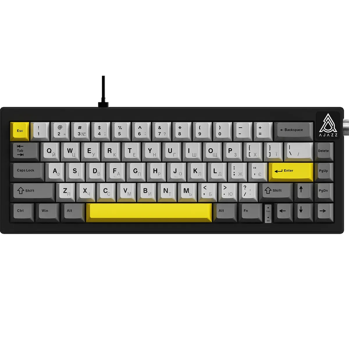 Клавіатура Ajazz AK650 Moon Yellow Switch Black USB-C (AK650-MY-GWY) - мініатюра 14