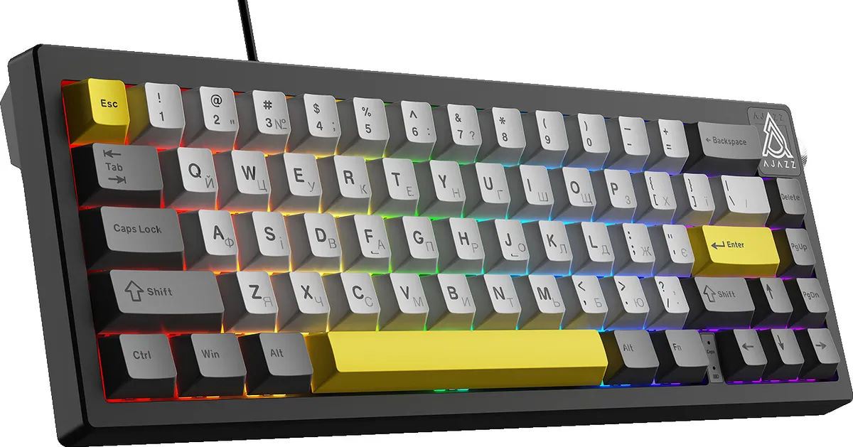 Клавіатура Ajazz AK650 Moon Yellow Switch Black USB-C (AK650-MY-GWY) - мініатюра 6