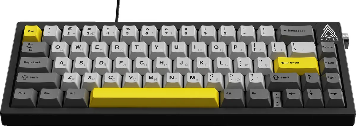 Клавіатура Ajazz AK650 Moon Yellow Switch Black USB-C (AK650-MY-GWY) - мініатюра 7