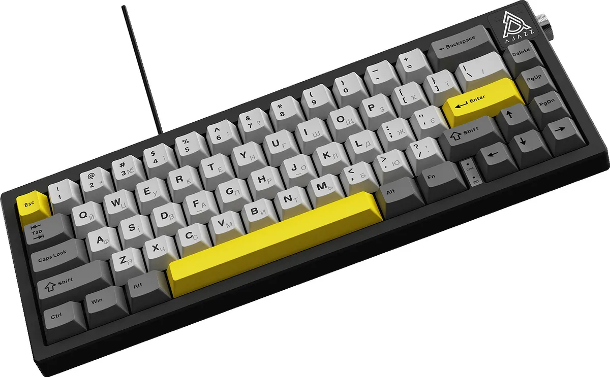 Клавіатура Ajazz AK650 Moon Yellow Switch Black USB-C (AK650-MY-GWY) - мініатюра 8