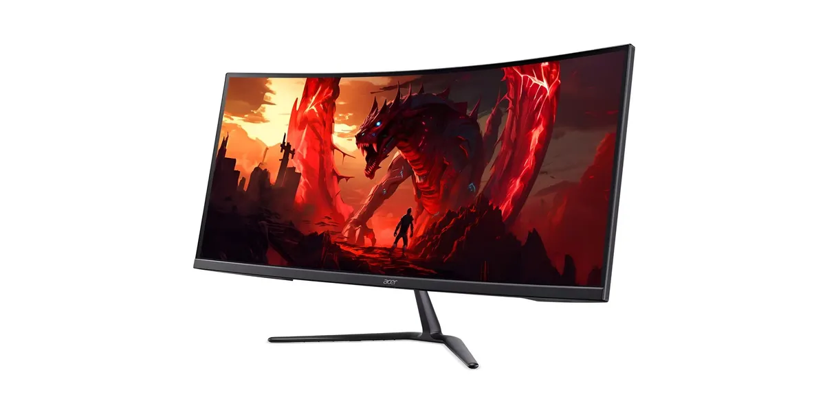 Монітор Acer 34" ED340CURX0bmiipx (UM.CE0EE.009) VA Black Curved 200Hz - мініатюра 2