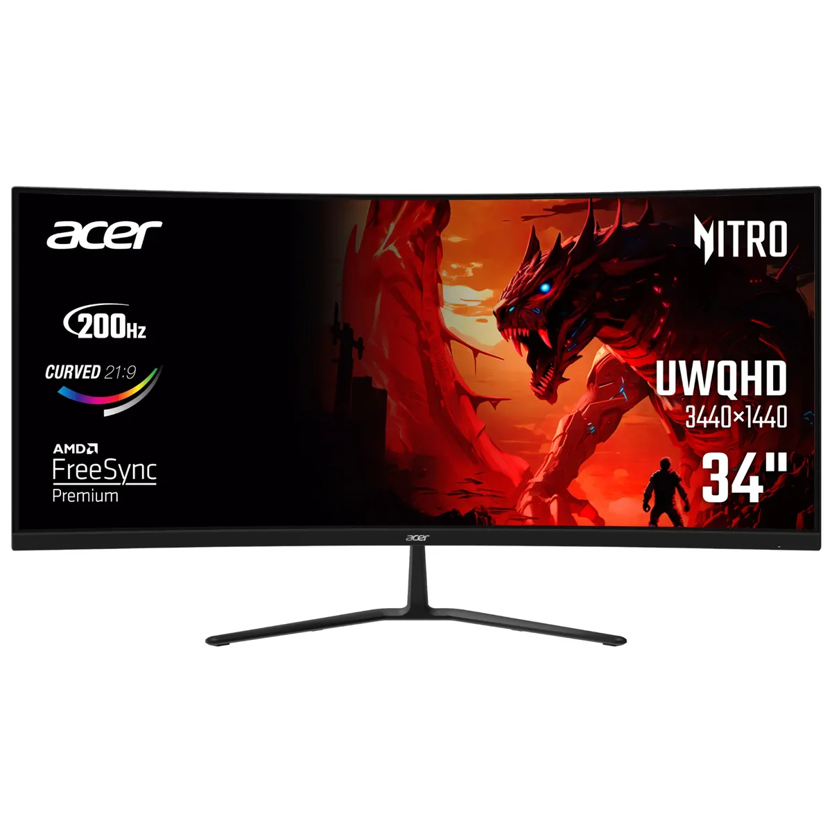 Монітор Acer 34" ED340CURX0bmiipx (UM.CE0EE.009) VA Black Curved 200Hz - мініатюра 7
