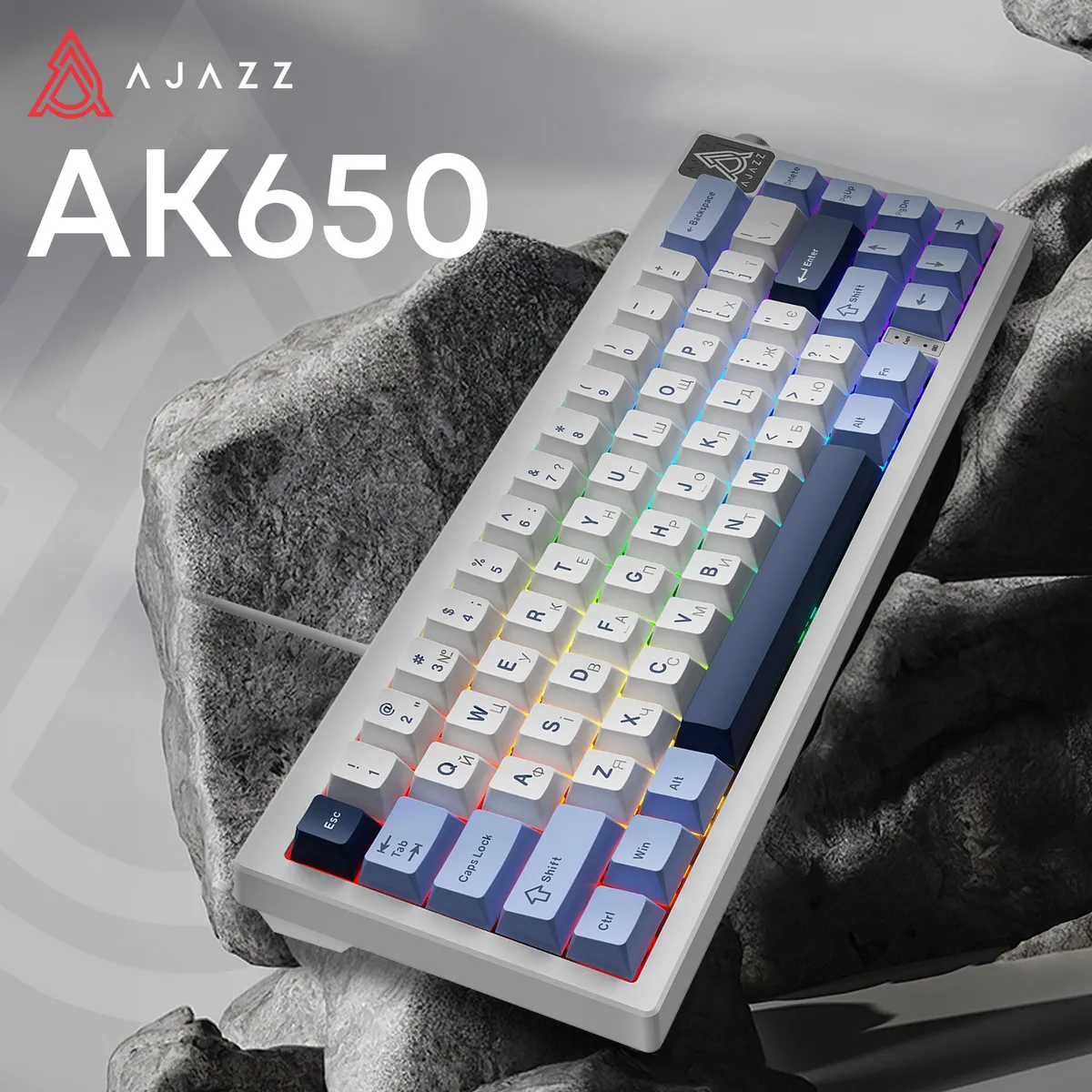 Клавіатура Ajazz AK650 Sea Salt Switch White USB-C (AK650-SS-BWB) - мініатюра 7