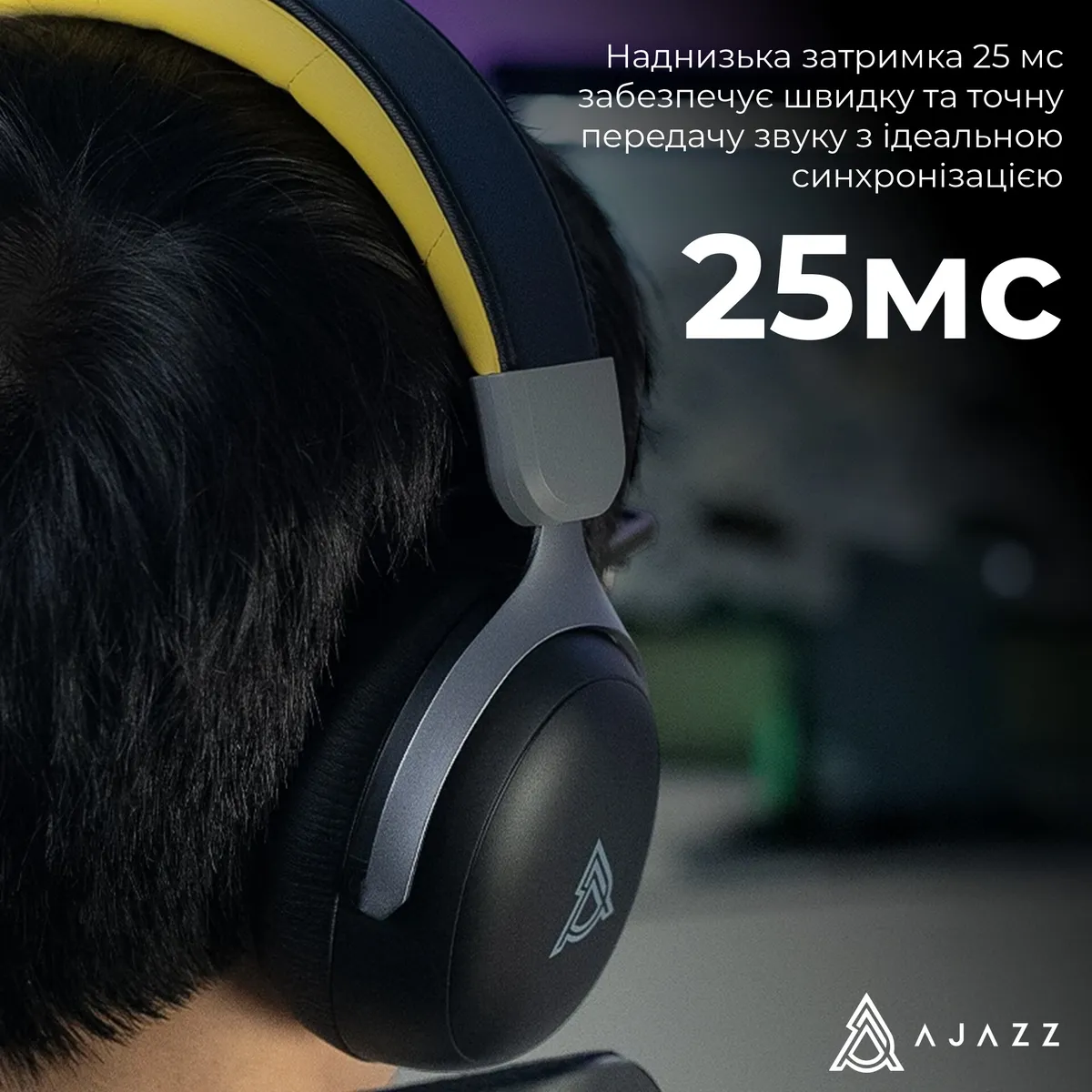 Bluetooth-гарнітура Ajazz AHM08 MAX 3-Mode Black (AHM08-MAX-BGY) - мініатюра 3