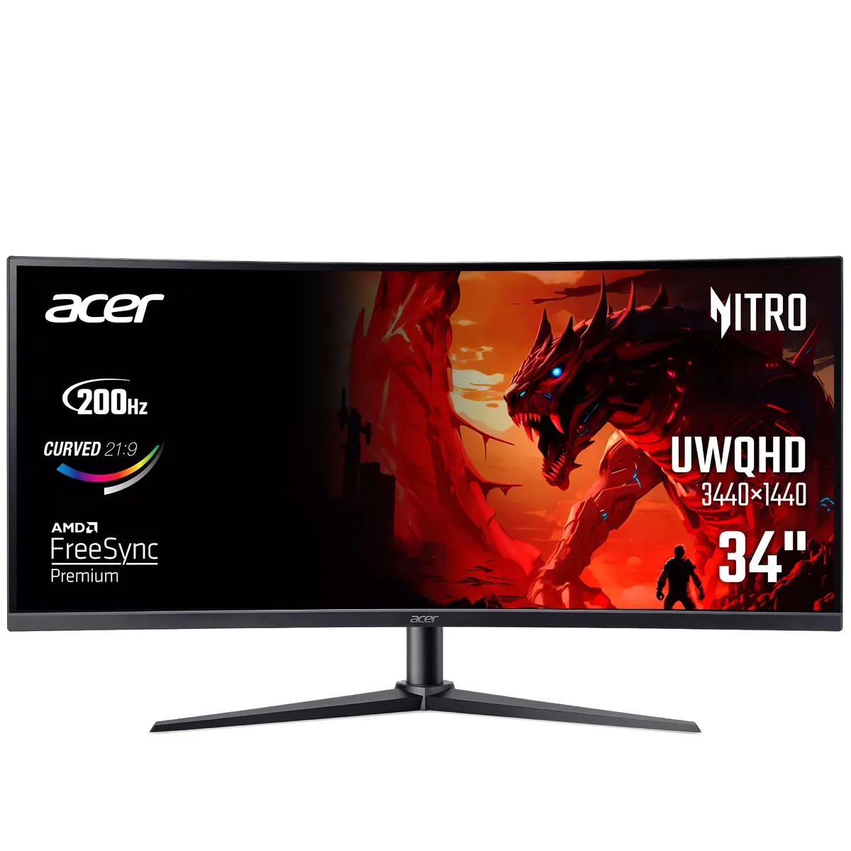 Монітор Acer 34" XZ340CURX0bmiiphx (UM.CX0EE.013) VA Black Curved 200Hz - зображення 1