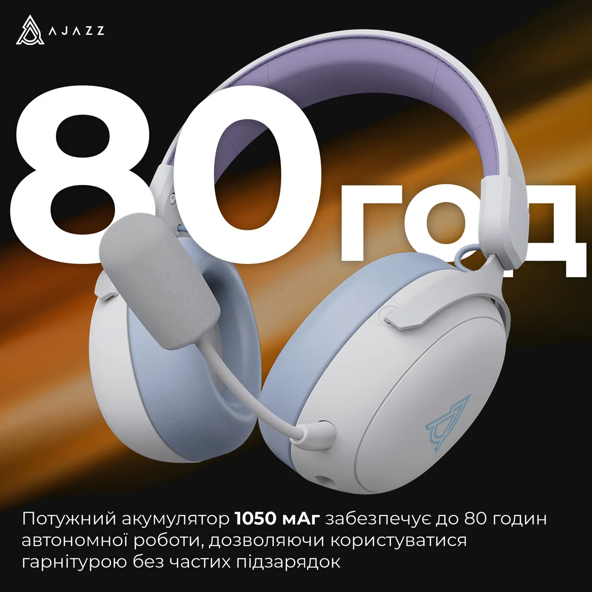 Bluetooth-гарнітура Ajazz AHM08 MAX 3-Mode White (AHM08-MAX-PWB) - мініатюра 10
