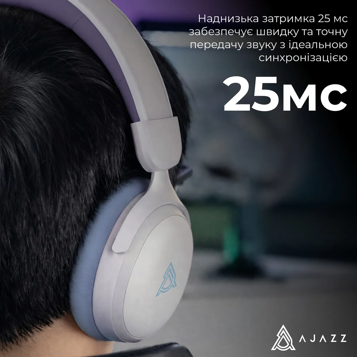 Bluetooth-гарнітура Ajazz AHM08 MAX 3-Mode White (AHM08-MAX-PWB) - мініатюра 11