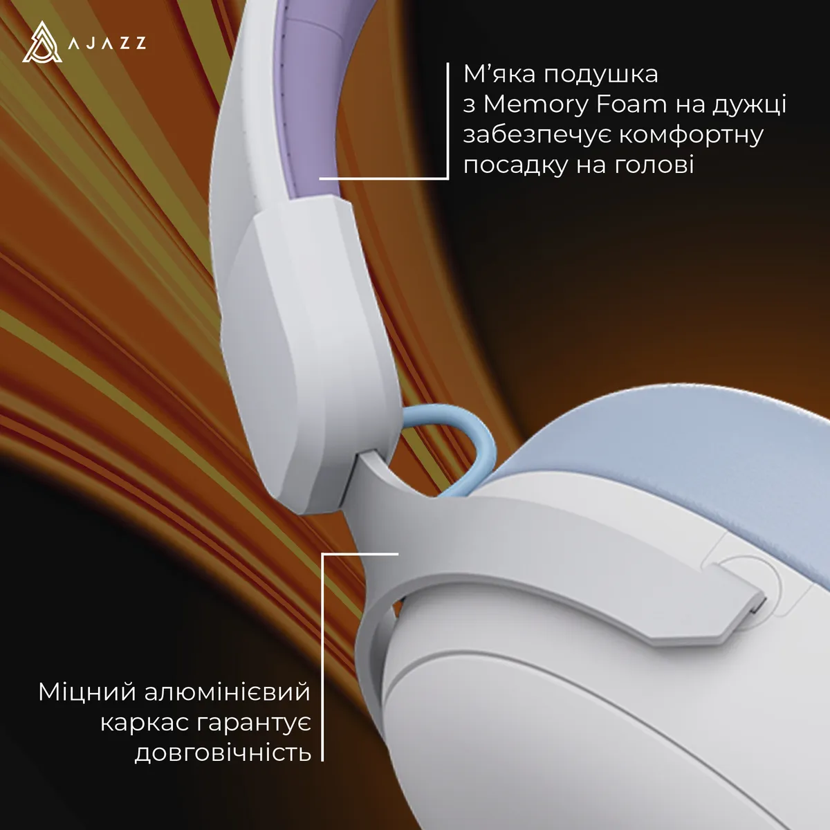 Bluetooth-гарнітура Ajazz AHM08 MAX 3-Mode White (AHM08-MAX-PWB) - мініатюра 3