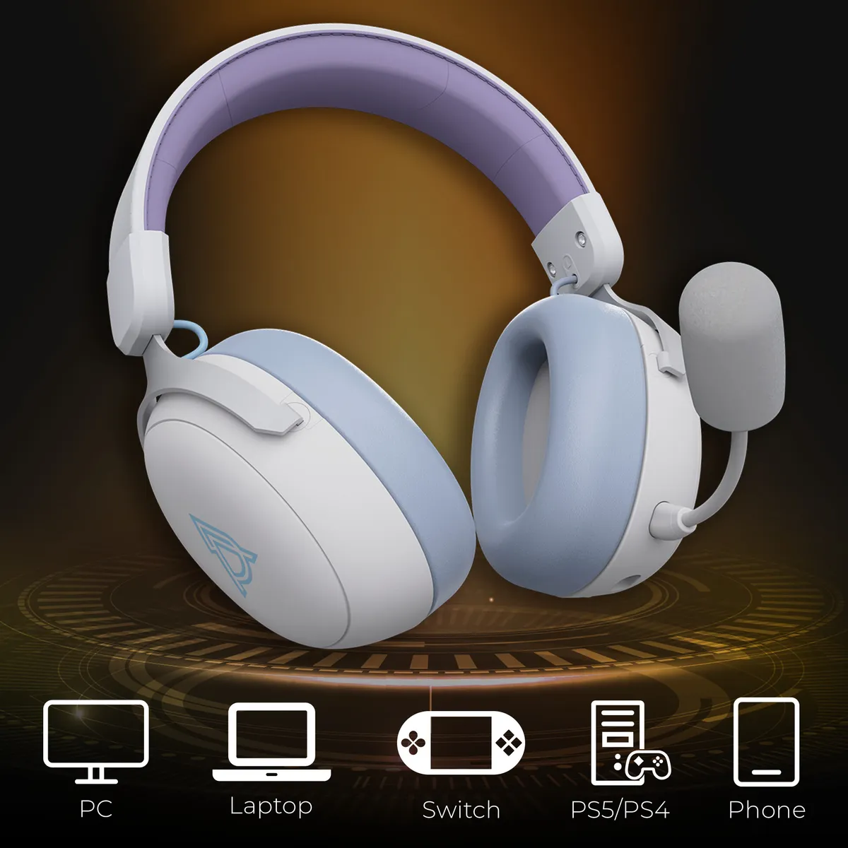 Bluetooth-гарнітура Ajazz AHM08 MAX 3-Mode White (AHM08-MAX-PWB) - мініатюра 5