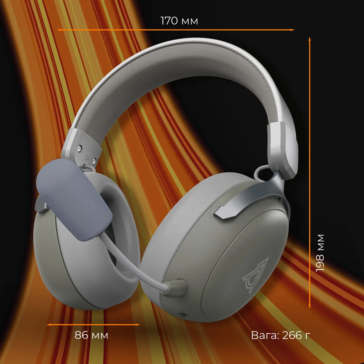 Bluetooth-гарнітура Ajazz AHM08 MAX 3-Mode Grey (AHM08-MAX-GW) - мініатюра 6