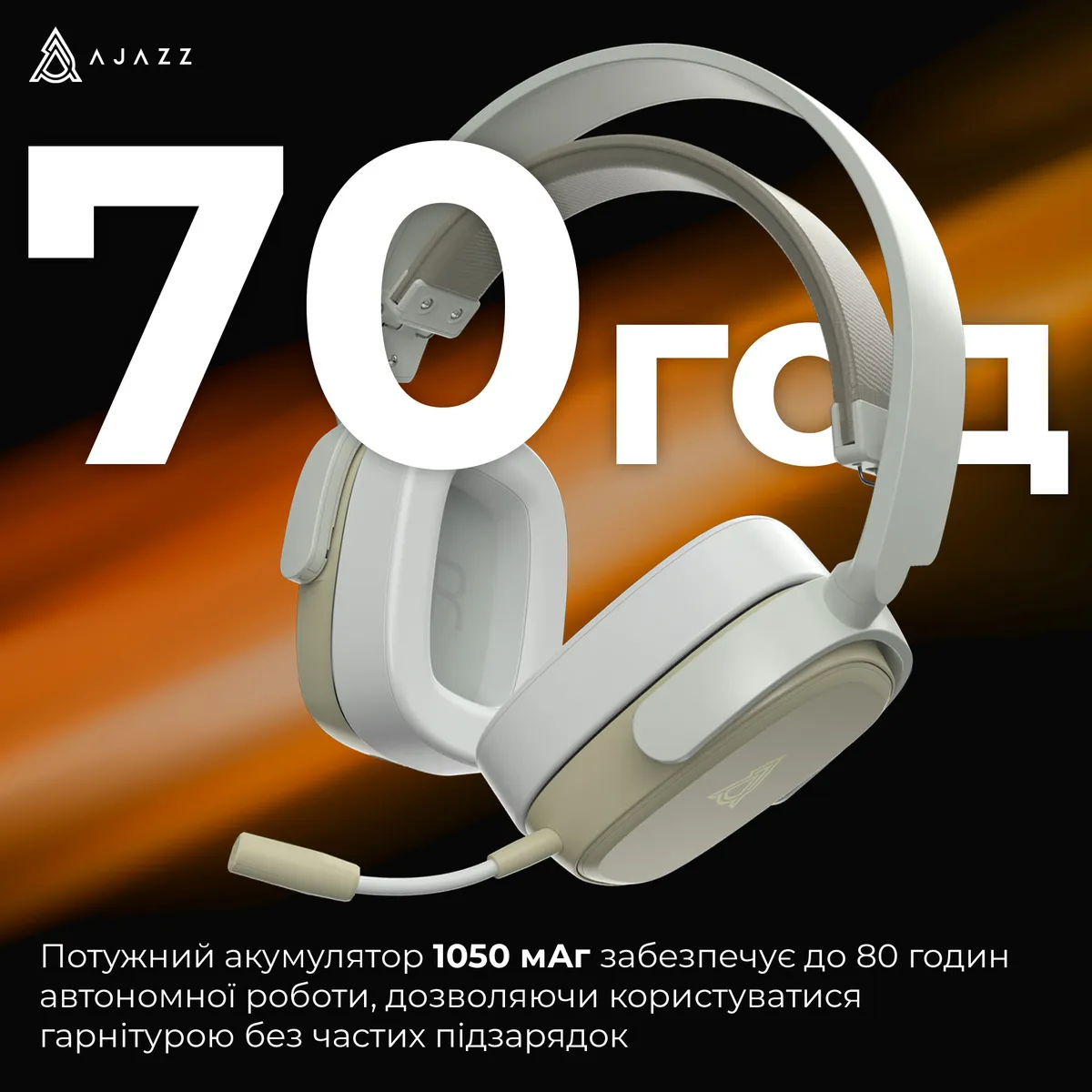 Bluetooth-гарнітура Ajazz AHM09 MAX 3-Mode Grey (AHM09-MAX-GW) - мініатюра 7