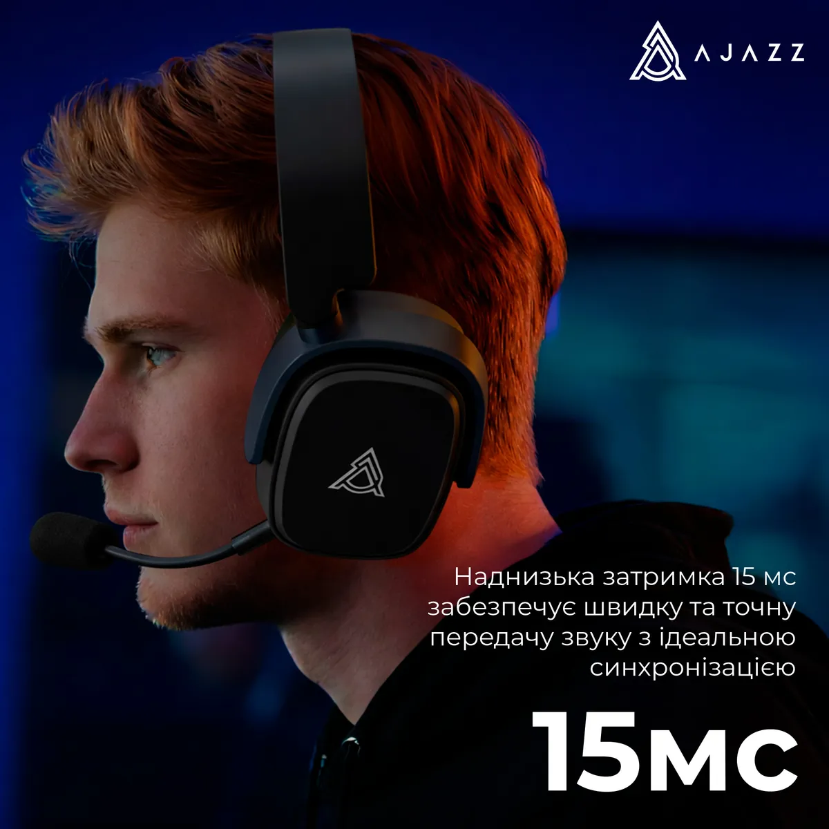 Bluetooth-гарнітура Ajazz AHM09 MAX 3-Mode Black (AHM09-MAX-BGY) - мініатюра 16