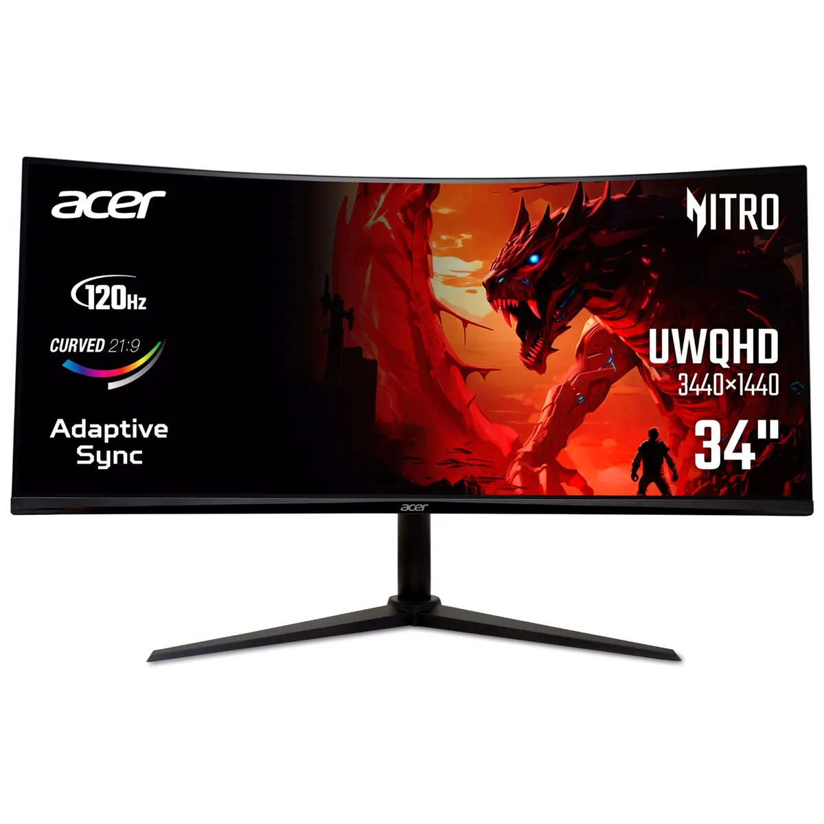 Монітор Acer 34" ED340CUJ0bmiipx (UM.CE0EE.001) VA Black Curved 120Hz - зображення 1