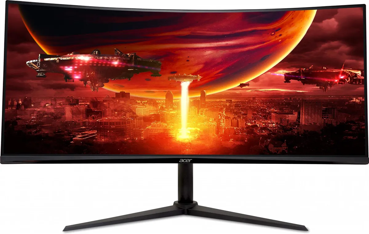 Монітор Acer 34" ED340CUJ0bmiipx (UM.CE0EE.001) VA Black Curved 120Hz - мініатюра 2