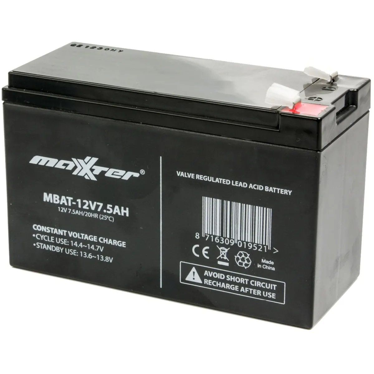 Акумуляторна батарея Maxxter 12V 7.5AH (MBAT-12V7.5AH) AGM - зображення 1