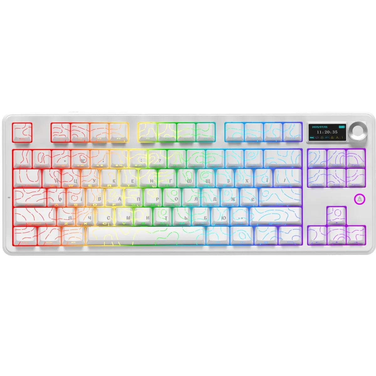 Клавіатура бездротова Ajazz AK870 V2 Maillard Switch White (AK870-V2-S-W) - зображення 1