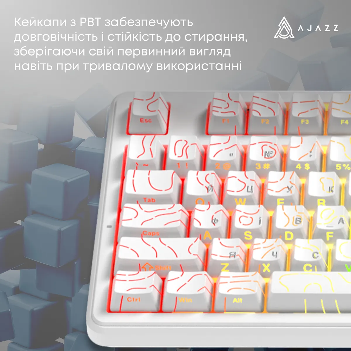 Клавіатура бездротова Ajazz AK870 V2 Maillard Switch White (AK870-V2-S-W) - мініатюра 13
