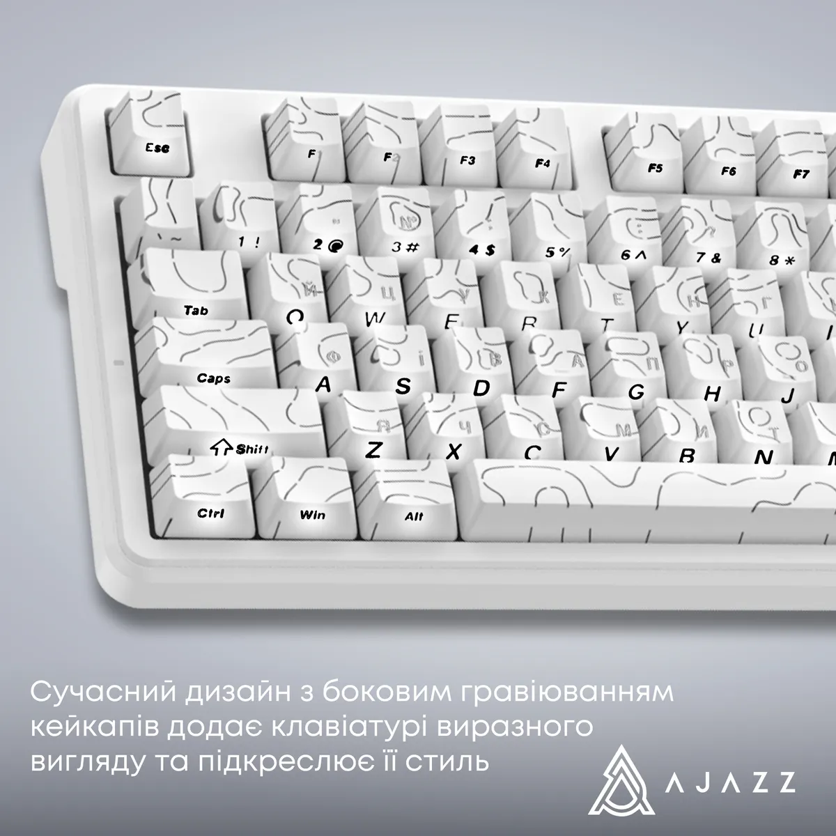 Клавіатура бездротова Ajazz AK870 V2 Maillard Switch White (AK870-V2-S-W) - мініатюра 16