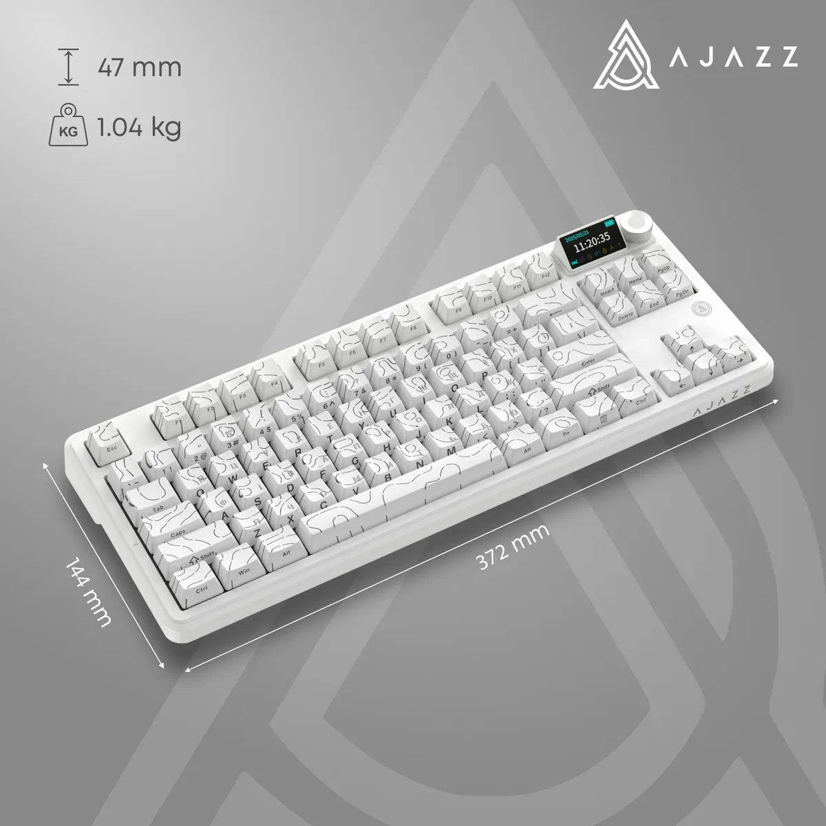 Клавіатура бездротова Ajazz AK870 V2 Maillard Switch White (AK870-V2-S-W) - мініатюра 17