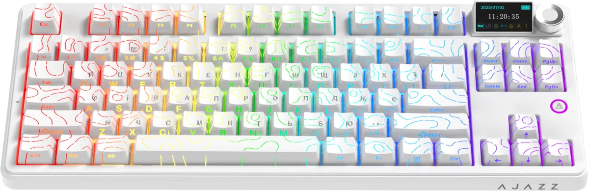 Клавіатура бездротова Ajazz AK870 V2 Maillard Switch White (AK870-V2-S-W) - мініатюра 2