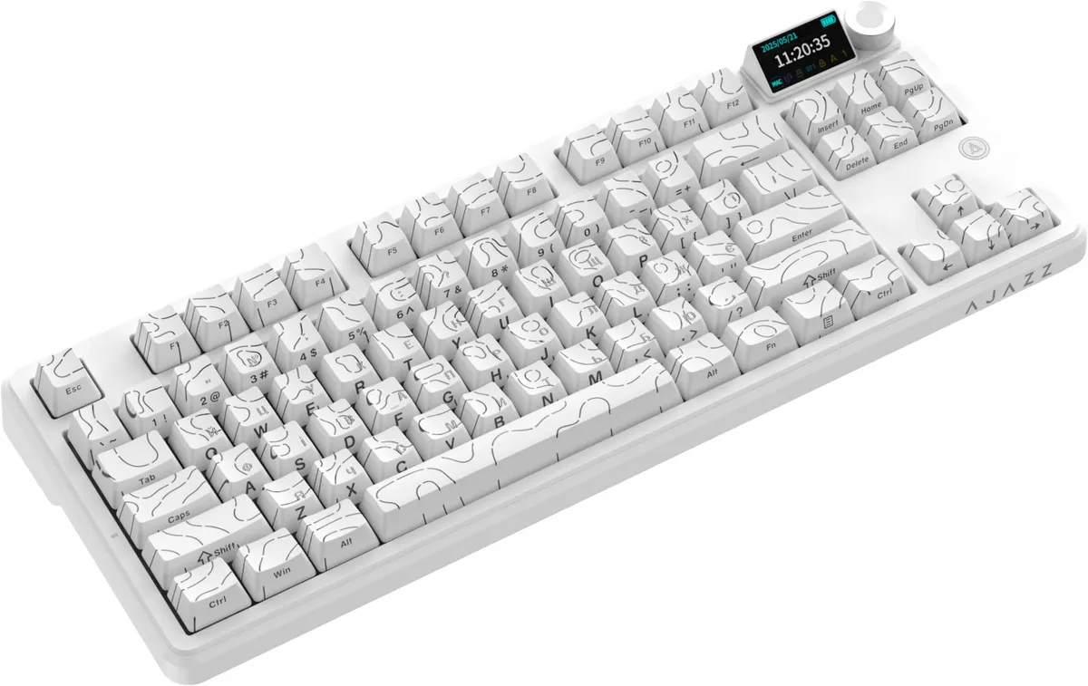 Клавіатура бездротова Ajazz AK870 V2 Maillard Switch White (AK870-V2-S-W) - мініатюра 3