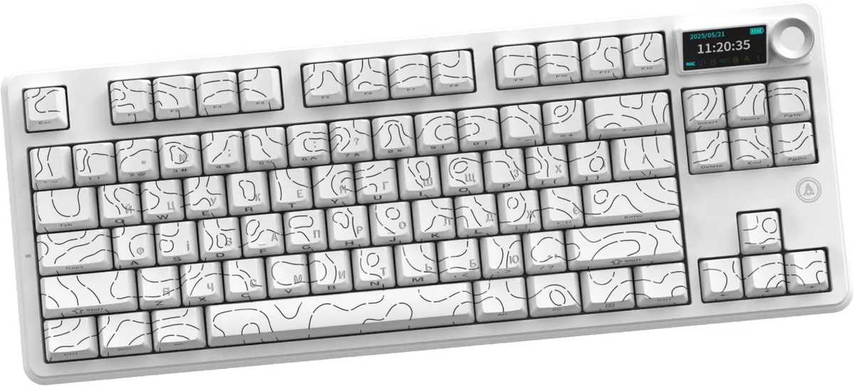 Клавіатура бездротова Ajazz AK870 V2 Maillard Switch White (AK870-V2-S-W) - мініатюра 4