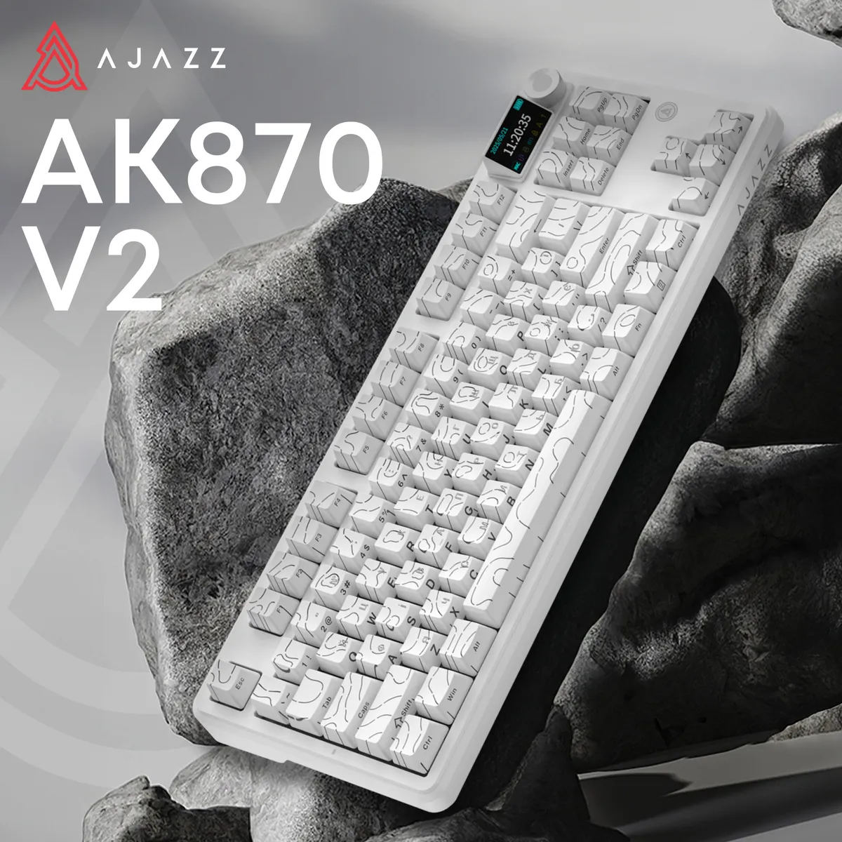 Клавіатура бездротова Ajazz AK870 V2 Maillard Switch White (AK870-V2-S-W) - мініатюра 6