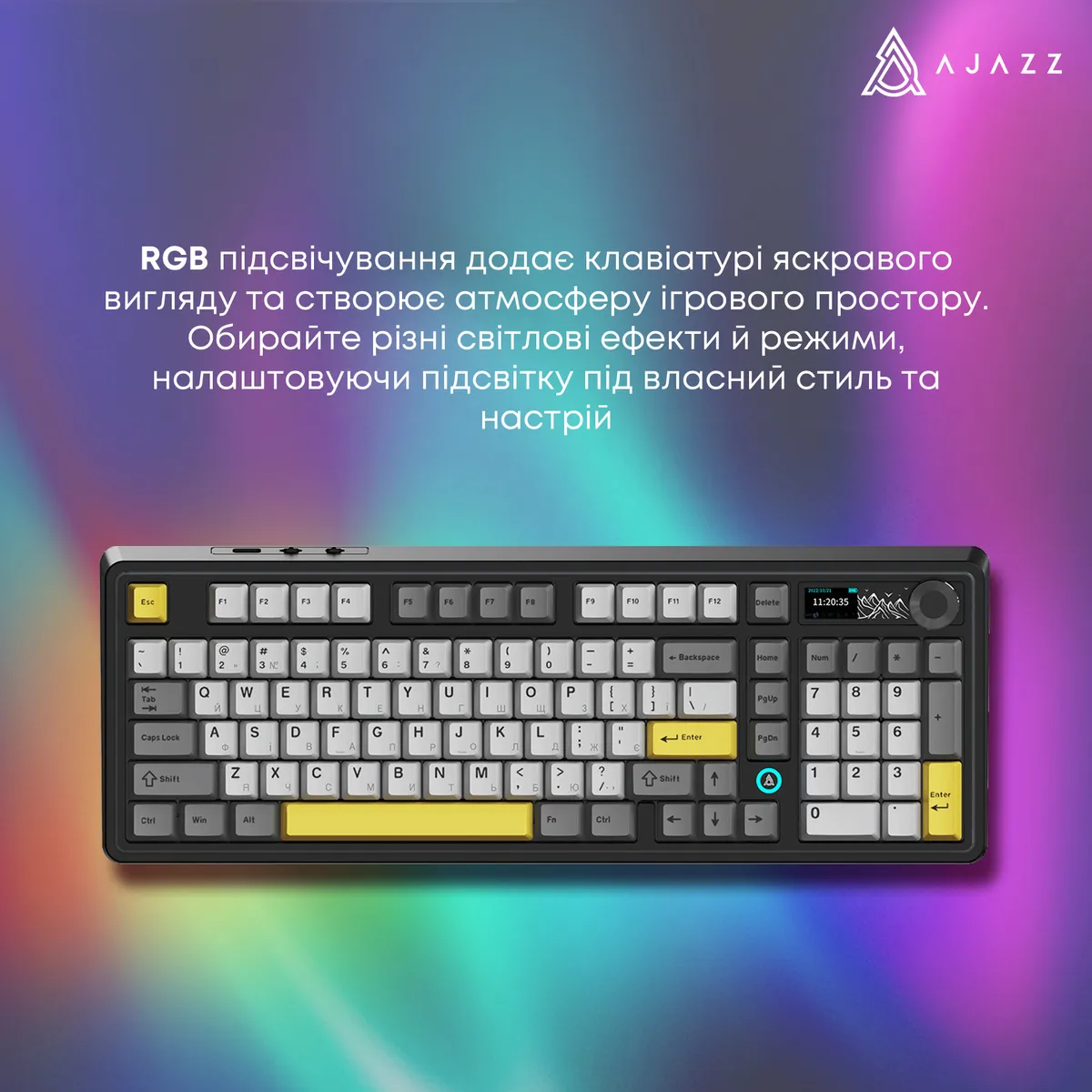 Клавіатура бездротова Ajazz AK980 V2 Maillard Switch Black (AK980-V2-M-BGY) - мініатюра 15