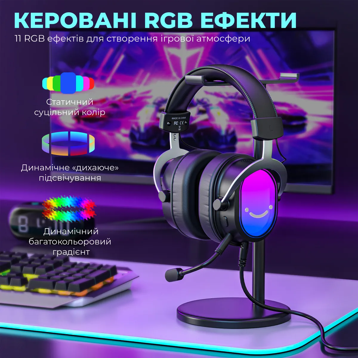Гарнітура Fifine H16 7.1 Black RGB - мініатюра 11