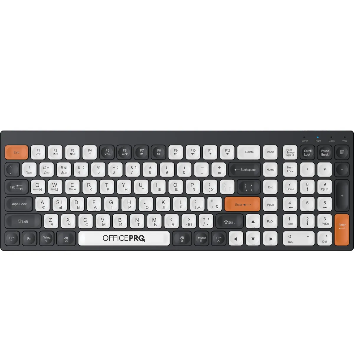 Клавіатура бездротова OfficePro SK985BO Bluetooth Black/White - зображення 1