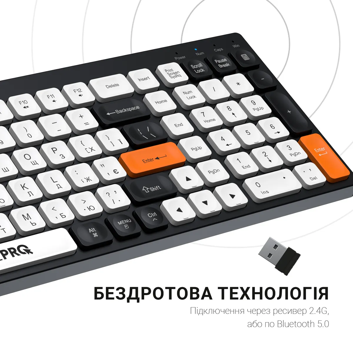 Клавіатура бездротова OfficePro SK985BO Bluetooth Black/White - мініатюра 11