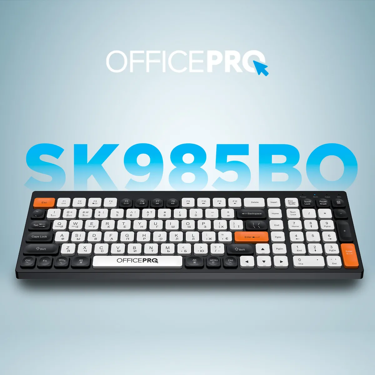 Клавіатура бездротова OfficePro SK985BO Bluetooth Black/White - мініатюра 6