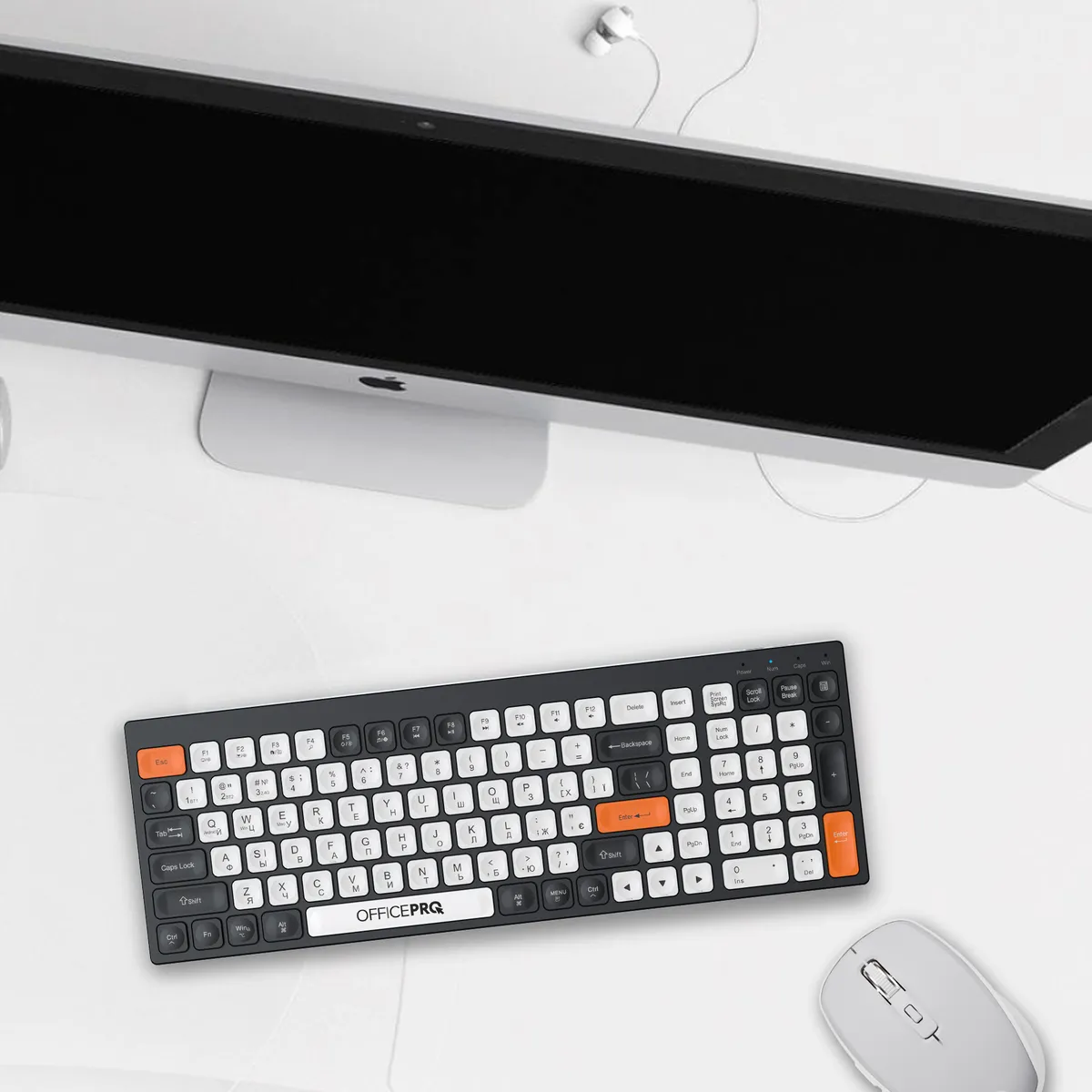 Клавіатура бездротова OfficePro SK985BO Bluetooth Black/White - мініатюра 9