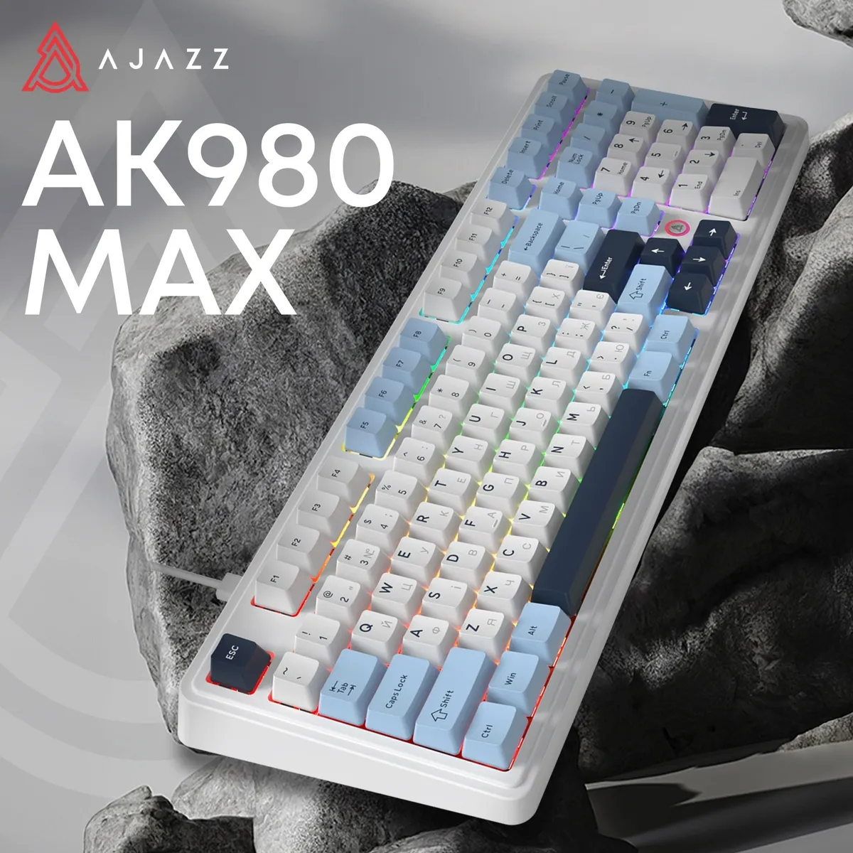 Клавіатура Ajazz AK980 Max Magnetic Switch Blue/White/Dark Blue (AK980-MAX-M-BWDB) - мініатюра 12