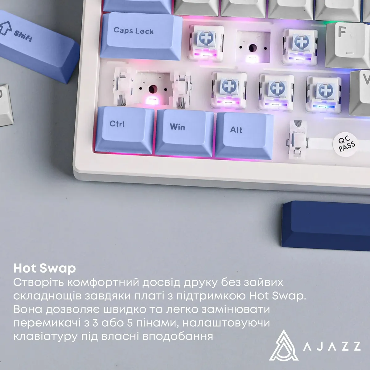 Клавіатура Ajazz AK980 Max Magnetic Switch Blue/White/Dark Blue (AK980-MAX-M-BWDB) - мініатюра 8