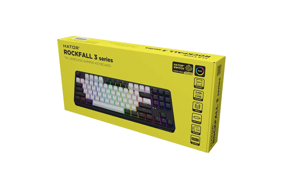 Клавіатура бездротова Hator Rockfall 3 Mecha TKL Wireless Orange Black (HTK850) - мініатюра 7