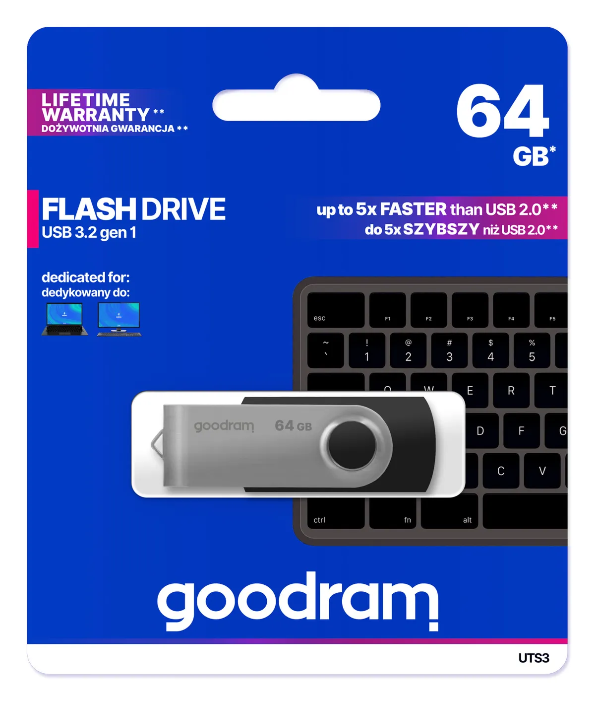 Флеш-накопичувач USB3.2 64GB Goodram UTS3 (Twister) Black (UTS3-0640K0R11) - мініатюра 5