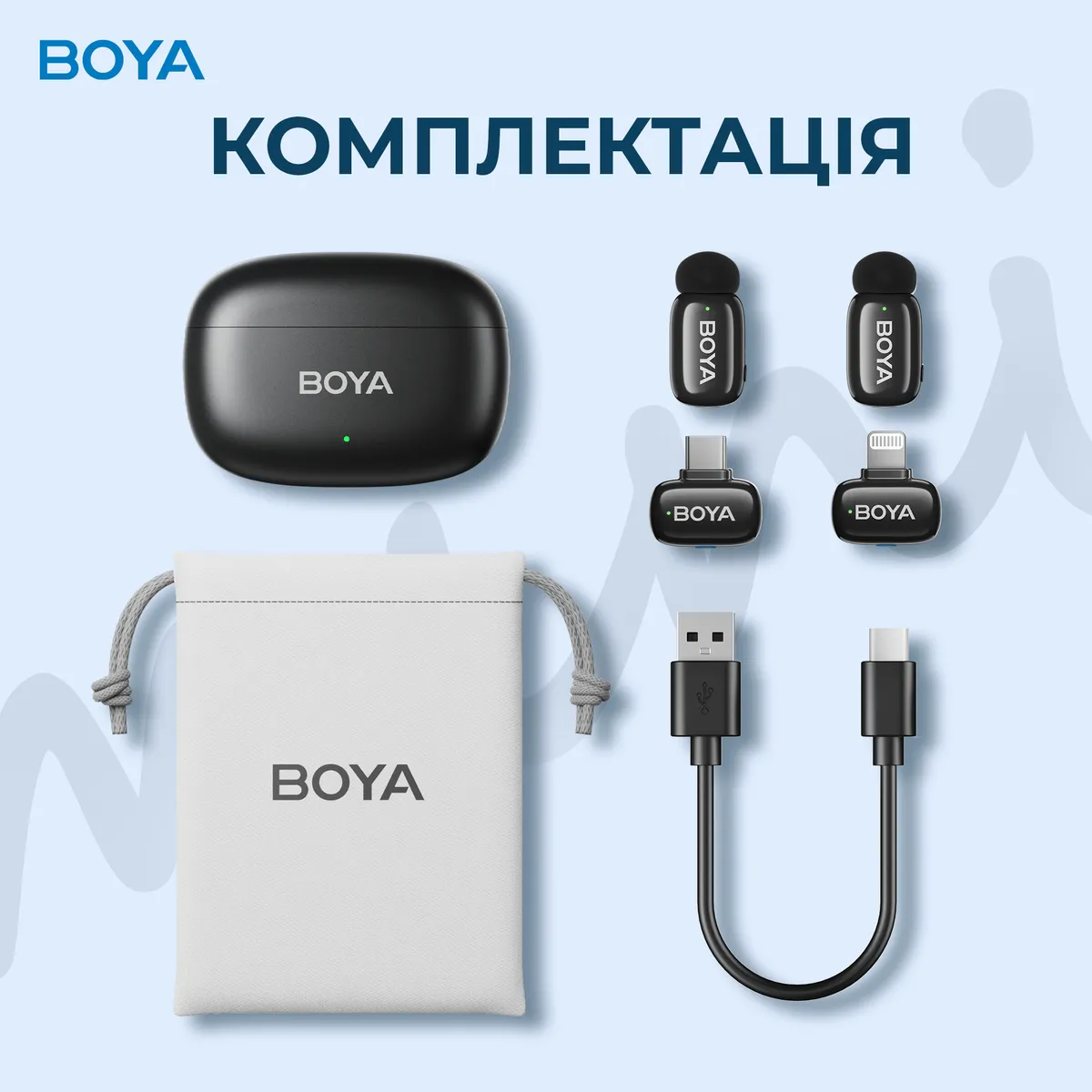 Мікрофон BOYA mini-12 Type-C/Lightning Black - мініатюра 8