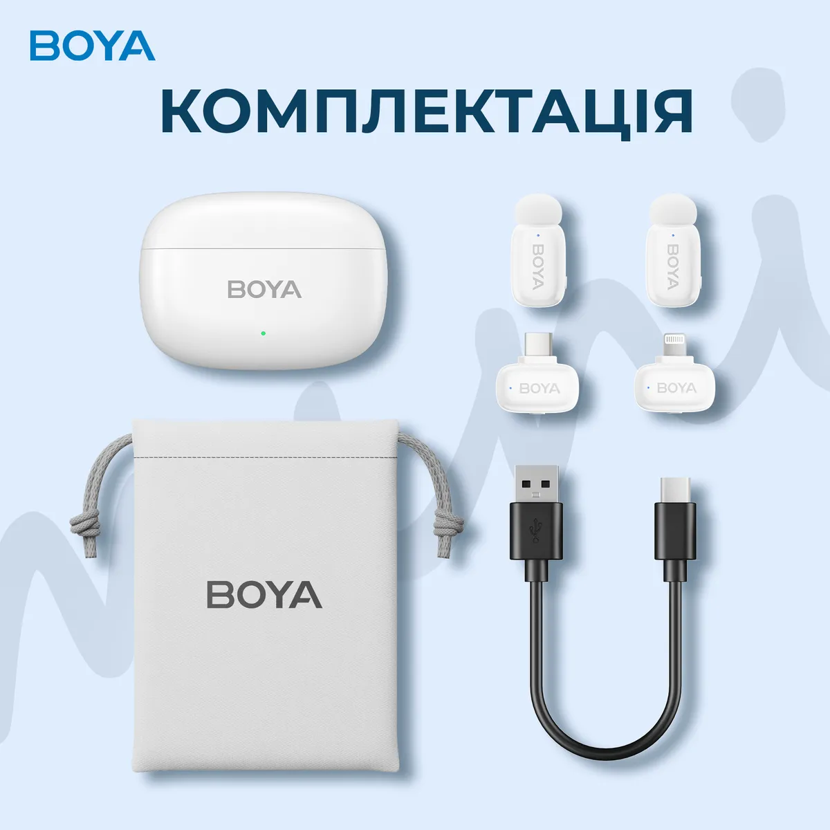 Мікрофон BOYA mini-13 Type-C/Lightning White - мініатюра 16