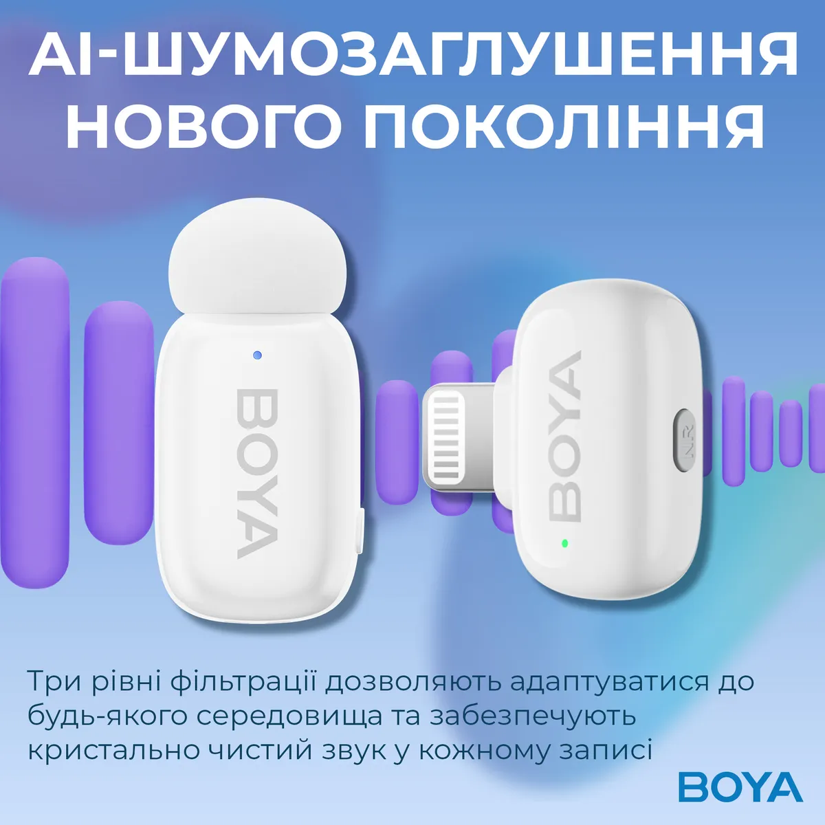 Мікрофон BOYA mini-13 Type-C/Lightning White - мініатюра 8